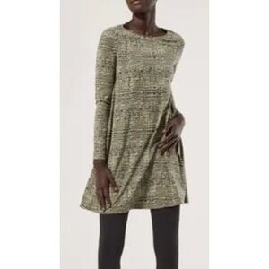 Pact Organic Revive Swing Dress Recycled Polyester Blend Long Mink Grey Size M